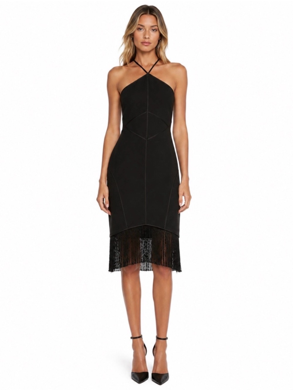 Cinq à sept Bryn Midi Fringe Dress